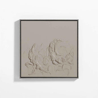 "Demi Luna" by Angela Allen Tan Brown Canvas 24"x24" Framed Wall Art Print.