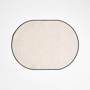 Elevated Linen Easy Care Black Placemat.
