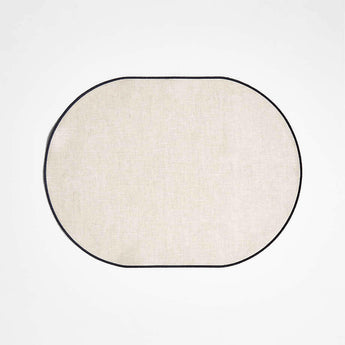 Elevated Linen Easy Care Black Placemat.