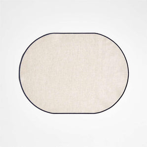 Elevated Linen Easy Care Navy Blue Placemat.