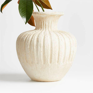 Ănorme CannelĂ©e White Textured Vase 15" by Athena Calderone.