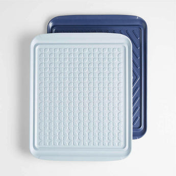 Extra-Large Prep and Serve Stacking Grill Prep Trays, Set of 2.