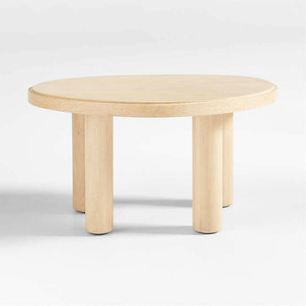 La Sal Small Natural Oak Wood Asymmetric End Table.