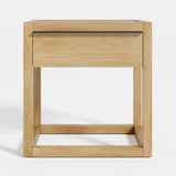 Leavitt Natural Oak Wood Nightstand with Drawer.