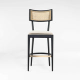 Libby Black and Natural Cane Counter Stool.