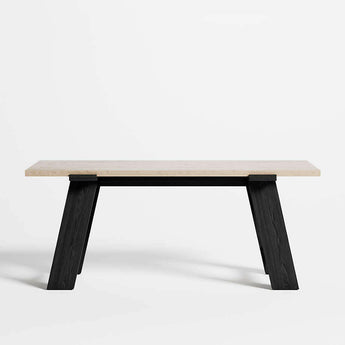 Madison 72" Bleached Wood Desk with Ebonized Base.