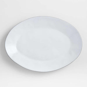 Marin White Recycled Stoneware Large Platter.