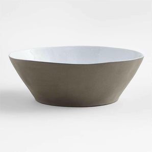 Marin White Recycled Stoneware Large Serve Bowl.
