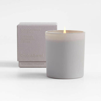 Monochrome No. 5 Rain 1-Wick Scented Candle - Cypress, Geranium and Musk.