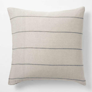 Natural Hemp Arcadia Tan and Midnight Navy Reversible Grid Euro Bed Pillow Sham.