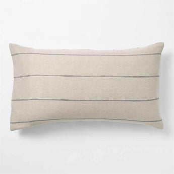 Natural Hemp Arcadia Tan and Midnight Navy Reversible Grid King Bed Pillow Sham.