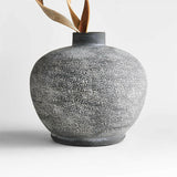Ophelia Matte Black Round Vase 10".