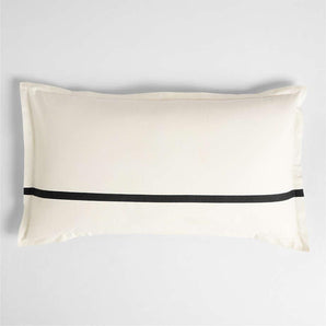 Favorite Organic Cotton Percale Tuxedo Stripe Ink Black Pillow Sham.