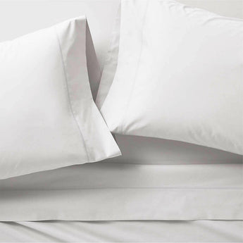 Organic 400 Thread Count Percale White Sheet Set.