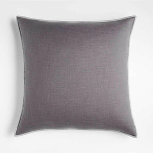 Merrow Stitch Cotton Throw Pillow with Down-Alternative Insert
