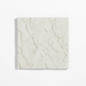 Palm White Ceramic Tile Wall Art
