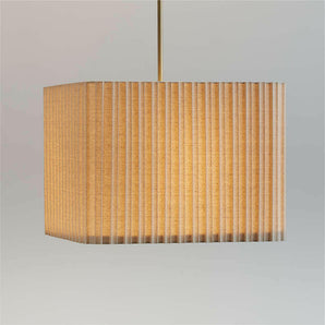 Patrice Ivory Linen Fabric Pendant Light.