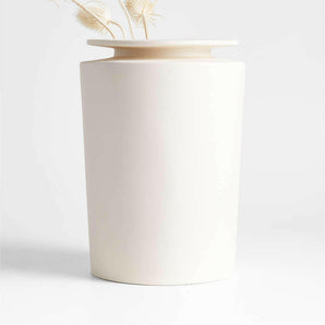 Plateia White Earthenware Vase.