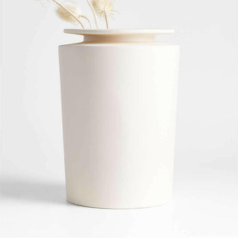 Plateia White Earthenware Vase.