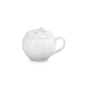Taza de cerámica con forma de calabaza y tapa de Le Creuset
