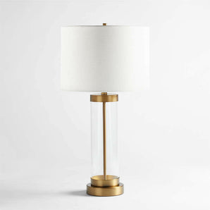 Promenade Small Brass Table Lamp with USB Port
