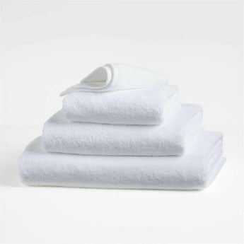 Quick-Dry White Organic Cotton Washcloth.