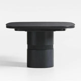 Roseau 48"-70" Charcoal Black Wood Extendable Dining Table.