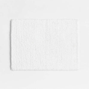 Rylan Organic Cotton White Bath Mat 18"x24".