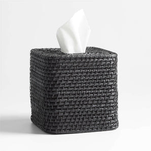Sedona Black Square Tissue Box Cover