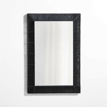 Simi Black Rattan Wall Mirror.