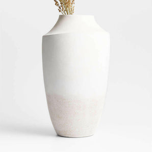Slope White Ceramic Vase 17"