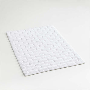 Organic Cotton White Subway Tile Bath Mat 24"x36".