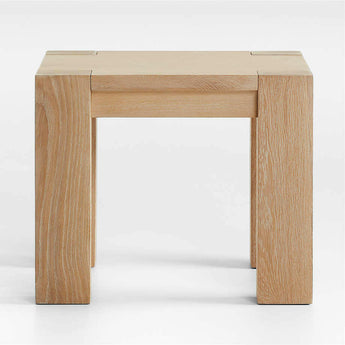 Terra Natural White Oak Wood Side Table.