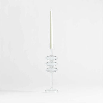Venezia Clear Glass Taper Candle Holder.