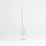 Venezia Clear Glass Taper Candle Holder.