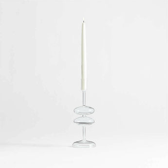 Venezia Clear Glass Taper Candle Holder.