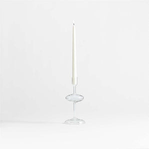 Venezia Clear Glass Taper Candle Holder.
