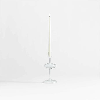 Venezia Clear Glass Taper Candle Holder.