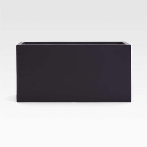 Walker Rectangular Black Planter 19".