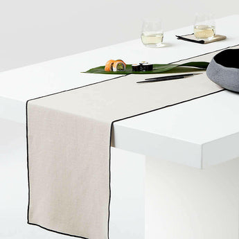 Mercer Merrow Stitch Warm Natural Organic Cotton Table Runner 90".