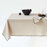 Mercer Merrow-Stitch Warm Natural Organic Cotton Tablecloth.