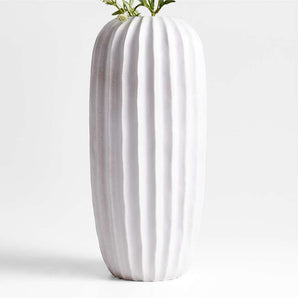 Warren White Stoneware Floor Vase 20".