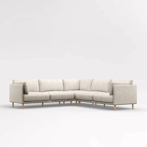 Wells 3-Piece L-Shaped Sectional Sofa with Natural Leg Finish
