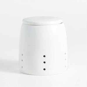 White Ceramic Garlic Keeper.