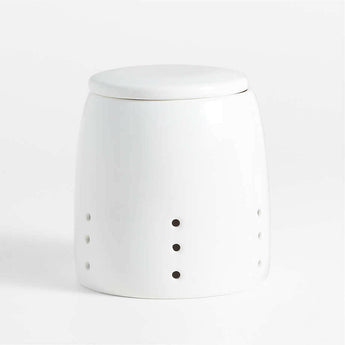 White Ceramic Garlic Keeper.