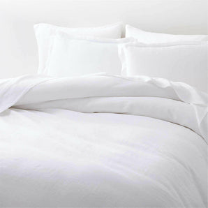 White Natural Hemp King Duvet Cover.