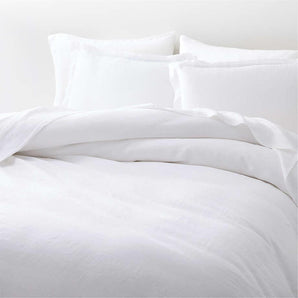 White Natural Hemp King Duvet Cover.
