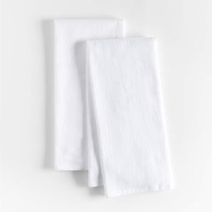 White Organic Cotton Flour Sack Dish Towels, Set of 2.