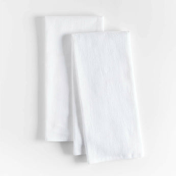 White Organic Cotton Flour Sack Dish Towels, Set of 2.