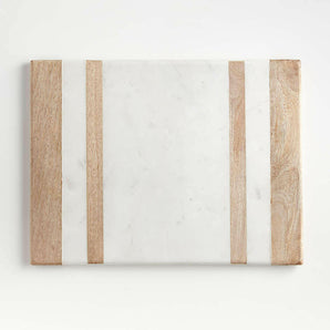 Wood and Marble Inlay Serving Board